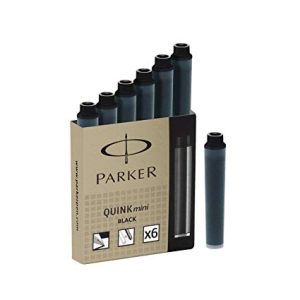 Tintes kapsulas PARKER, īsas, melna tinte, 6 gab/kastītē - 200-12456