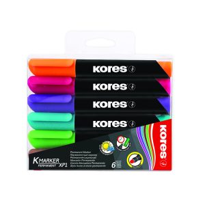 Noturīgais marķieris KORES XP2, konisks, 6 krāsu komplekts - 200-12849