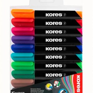Noturīgais marķieris KORES XP2, konisks, 10 krāsu komplekts - 200-12850