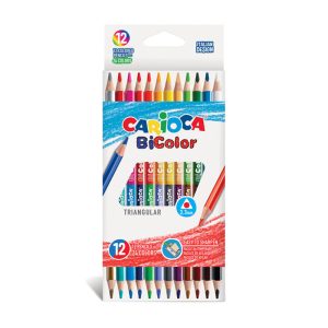 Krāsainie zīmuļi CARIOCA BI-Color, trīsstūrveida, 12 gab./iepak. - 200-12888