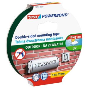 Montāžas līmlente tesa® Powerbond ārdarbiem, abpusēja, 5m x 19mm - 200-13233