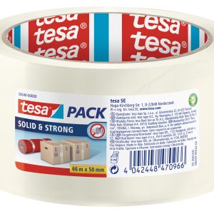 Iepakošanas līmlente Tesapack SOLID & STRONG, caurspīdīga,  66m x 50mm - 200-13237
