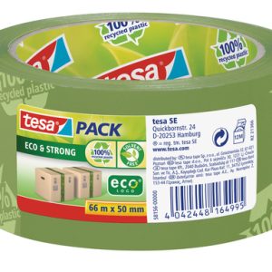 Iepakošanas līmlente tesapack® Eco Strong, zaļa, 66m x 50mm - 200-13241