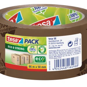 Iepakošanas līmlente tesapack® Eco &amp; Strong,  brūna, 66m x 50mm - 200-13242