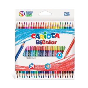 Krāsainie zīmuļi CARIOCA Bi-Color, trīsstūra formas, 24 krāsas - 200-13263