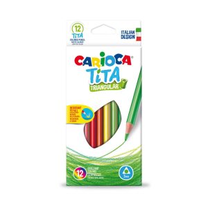 Krāsainie zīmuļi CARIOCA TITA, trīsstūrveida, 12gab - 200-13630