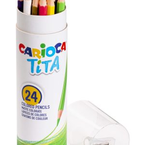 Krāsainie zīmuļi CARIOCA TITA + asināmais, PaperTube, 124gab - 200-13634
