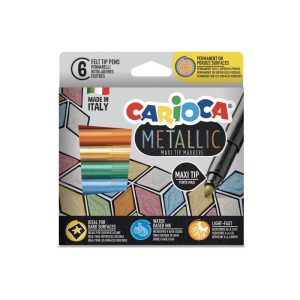 Filca pildspalvas CARIOCA Metallic MaxiMarkers Box 6gab - 200-13685