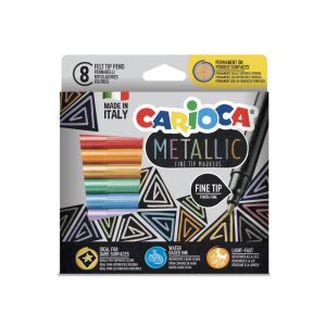 Filca pildspalvas CARIOCA Metallic FineMarker Box 8 gab - 200-13686