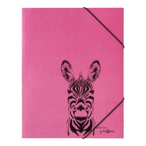 Mape PAGNA Zebra A4, elastīga, ar gumiju, rozā - 200-13754