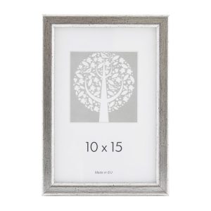 Foto rāmis, plastmasa, 10 x 15 cm, vintage sudraba krāsa - 200-13770