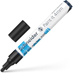 Akrila marķieris SCHNEIDER Paint-it 320, 4mm, melns - 200-14307