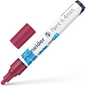 Akrila marķieris SCHNEIDER Paint-it 320, 4mm, bordo - 200-14319