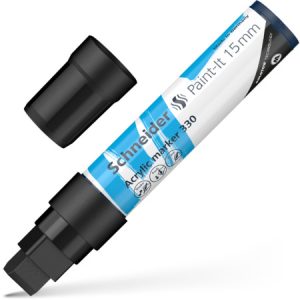 Akrila marķieris SCHNEIDER Paint-it 330, 15mm, melns - 200-14325