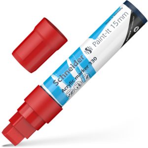 Akrila marķieris SCHNEIDER Paint-it 330, 15mm, sarkans - 200-14326