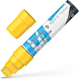 Akrila marķieris SCHNEIDER Paint-it 330, 15mm, dzeltens - 200-14329