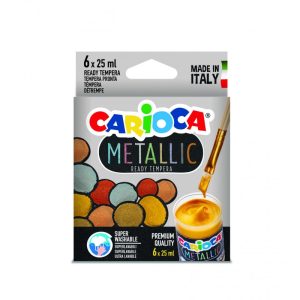 Tempera krāsa CARIOCA Metallic, 6 krāsas, 25ml - 200-14557