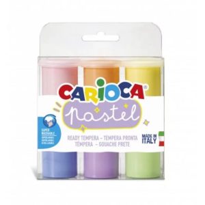 Tempera krāsa CARIOCA Pastel, 6 krāsas, 25ml - 200-14558