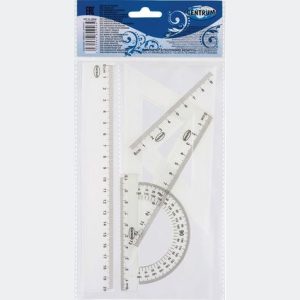 Rasēšanas komplekts CENTRUM Lineāls 20 cm, 2 trīstsūri, transportieris - 250-03784