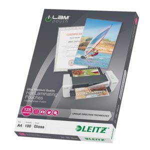 Laminēšanas kabata LEITZ, A4, 125 mikr, UDT, 100 gab./iepak. - 250-06152