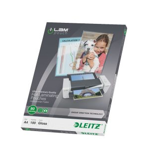 Laminēšanas kabata LEITZ, A4, 80 mikr, UDT, 100 gab./iepak. - 250-06159