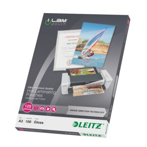 Laminēšanas kabata LEITZ, A3, 125 mikr, UDT, 100 gab./iepak. - 250-06162