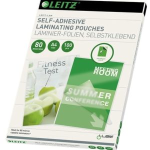 Leitz iLAM laminēšanas kabatiņas, pašlīmējošas A4, 80 mikroni - 250-08333