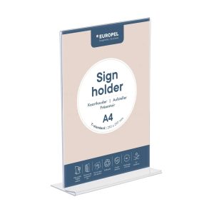 Prospektu turētājs T-forma Europel A4, akrils - 250-08334