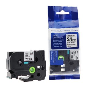 Lenta BROTHER TZE-251, 24 mm x 8 m, melni burti uz balta fona, ekvivalents - 300-04400
