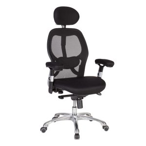 Biroja krēsls Office4You GAIOLA melns audums, hromēts pamats - 350-00820