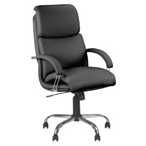 Biroja krēsls NOWY STYL NADIR STEEL Chrome (comfort), melnas ādas imitācija - 350-01120