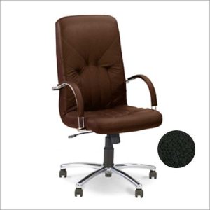 Biroja krēsls NOWY STYL MANAGER STEEL ALU melna āda SP-A - 350-01254