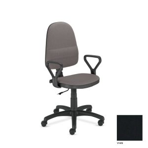 Biroja krēsls NOWY STYL PRESTIGE, ar roku balstiem, V-14, melna ādas imitācija - 350-01482