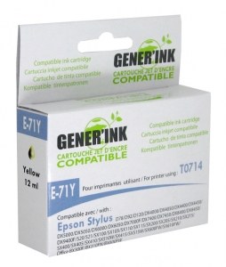 Tintes kasete GenerInk Epson T0714Y Yellow D78/DX4000/5000/6000 12ml