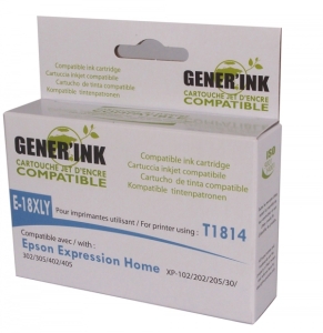 Tintes kasete GenerInk Epson T1814/1804 Yellow 9ml 450 pages