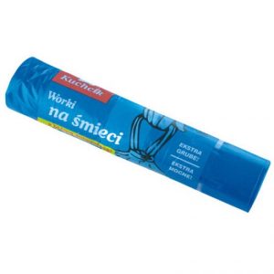Aizsienami atkritumu maisi KUCHCIK, tilpums 120 L, 10 gab., 30 mkr, LDPE, zilā krāsā - 400-01331