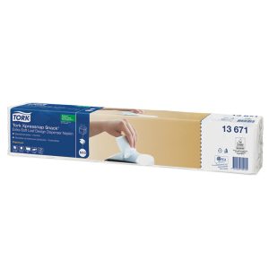 Salvetes dozatoram TORK PREMIUM XPRESSNAP SNACK, 2 sl., loksnes izmērs 21.6 x 21.6 cm, 5 x 100 salvetes, baltā krāsā ar lapiņām - 400-02131