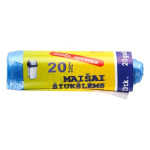 Atkritumu maisi ALFENA, tilpums 20 L, 20 gab., 9 mkr, zili, HDPE, 45 x 50 cm - 400-02835