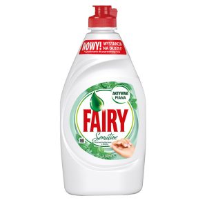 Trauku mazgāšanas līdzeklis FAIRY Sensitive Tea Tree &amp; Mint, 450 ml - 400-03081
