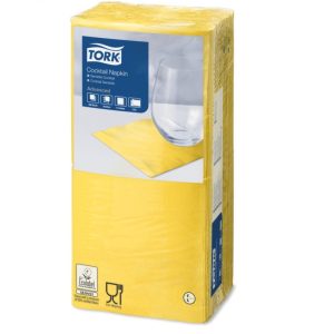 Salvetes TORK Advanced Napkins, 2 sl., 200 gab./iepak., 24 x 24 cm, dzeltenā krāsā - 400-03253