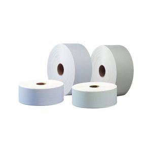 Tualetes papīrs TORK Premium Mini Jumbo Extra Soft T2, 3 sl., 600 lapiņas rullī, 9.7 cm x 120 m, baltā krāsā ar lapiņām - 400-03687