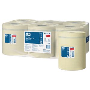 Papīra dvieļi TORK Universal Reflex Basic M4, 1.sl., 857 lapiņas rullī, 20.5 x 35 cm, 300 m/rullī, dzeltenā krāsā - 400-03737