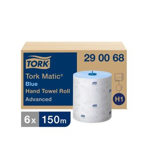 Roku dvieļu rullis TORK Advanced Matic Blue, 2 sl., 612 lapas rullī, 21 cm x 150 m, zilā krāsā - 400-03742