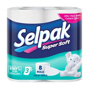 Tualetes papīrs SELPAK baltā krāsā, 8 gab./iepak. - 400-03826