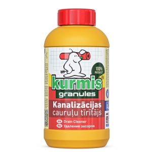 Granulēts līdzeklis kanalizācijas cauruļu aizsērējumu tīrīšanai KURMIS, 500g - 400-08219