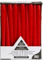 Galda sveces D 2,2cmx25cm, sarkanas, 50 gab. - 400-08284