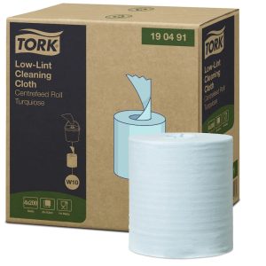 Tīrīšanas lupatiņa TORK, maz plūksnājoša, 190491, 1 slānis, 60m, tirkīza - 400-08570