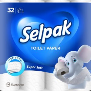 Tualetes papīrs SELPAK, 3 slāņi, 16.8m, 140 loksnes, 32 ruļļi - 400-08856