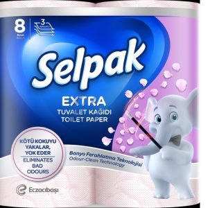 Tualetes papīrs SELPAK Extra Refresh, 3 slāņi, 15.6m, 130 loksnes, 8 ruļļi - 400-08857