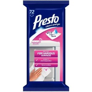 Tīrīšanas salvetes PRESTO CLEAN, mēbelēm, antistatiskas, 72gab - 400-08882